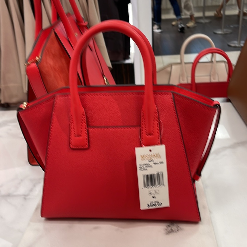 Michael Kors Avril Small Signature PVC Top Zip Satchel Crossbody Bag - Picture 6 of 9